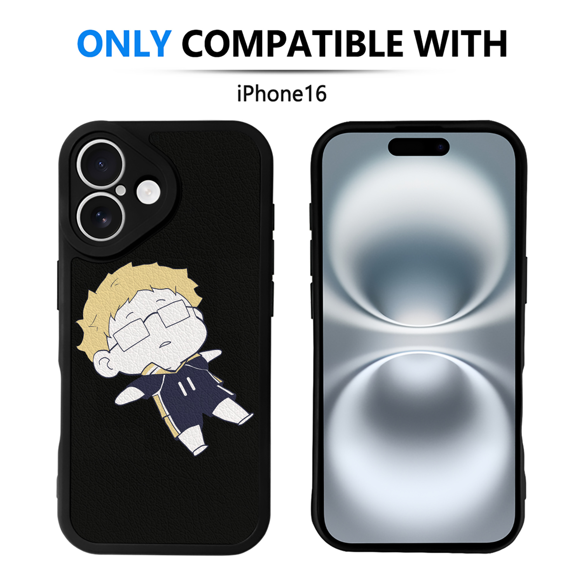 （画像用） ハイキュー!! Haikyu!! 【iPhone 16シリーズ対応】シリコンスマホケース（レザー調） 材質：シリコン